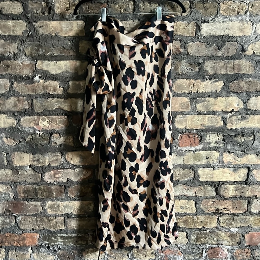 NWT Never fully dressed leopard wrap skirt